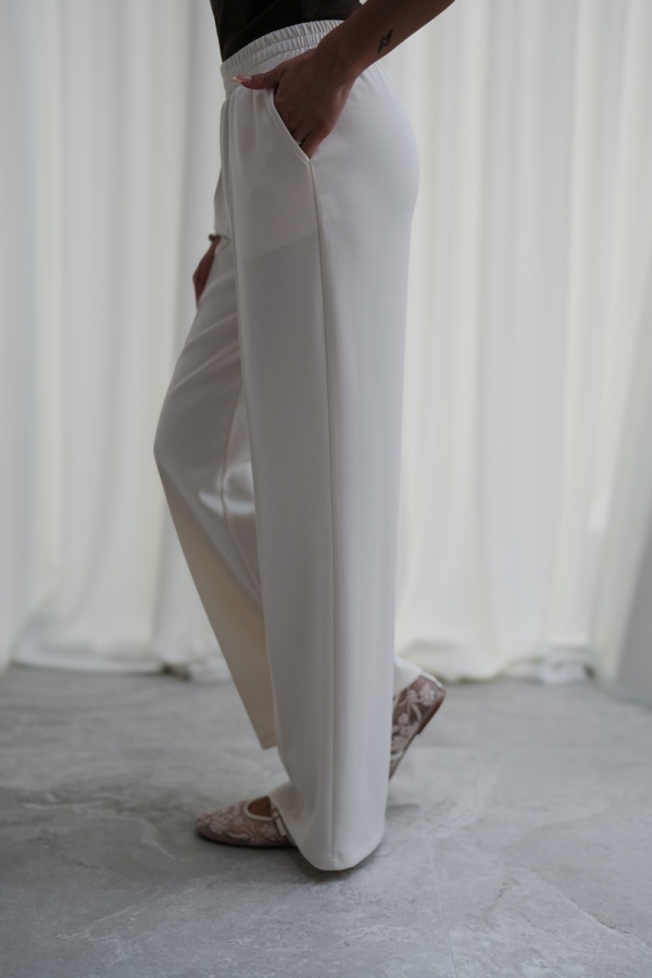 Luksusowy Komplet Damski Masełko Bluza Rozpinana + Spodnie Wide Leg Premium Soft Touch  Elegancja & Komfort-KREM